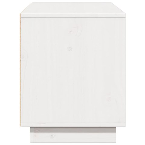  Szafka pod telewizor, biała 110,5x35x44 cm, lite drewno sosnowe