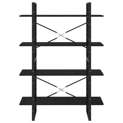  Regał na książki, 4 półki, czarny 100x30x140 cm, drewno sosnowe