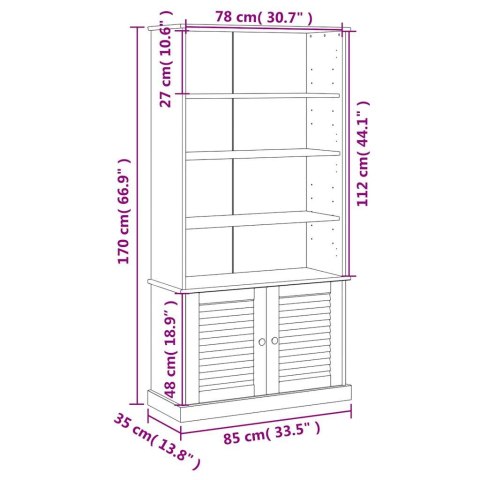  Szafka na buty VIGO, szara, 85x35x170 cm, lita sosna