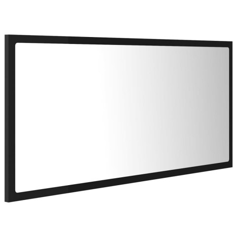  Lustro łazienkowe z LED, czarne, 90x8,5x37 cm, akryl