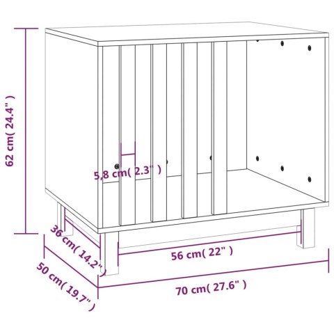  Domek dla psa, 70x50x62 cm, lite drewno sosnowe