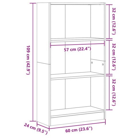  Regał, stare drewno, 60x24x109 cm, materiał drewnopochodny