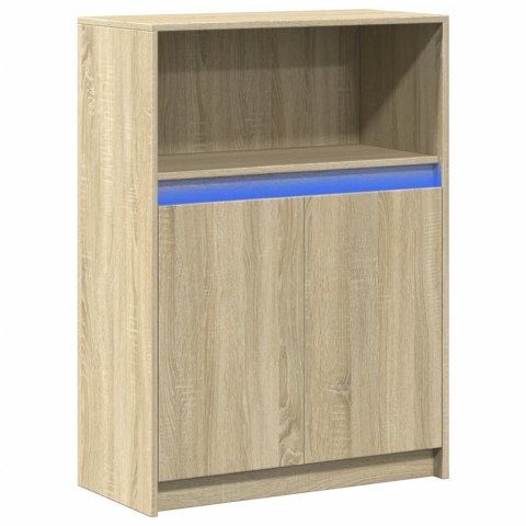  Szafka z LED, dąb sonoma, 72x34x100 cm, materiał drewnopochodny