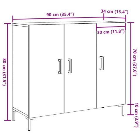  Szafka, stare drewno, 90x34x80 cm, materiał drewnopochodny