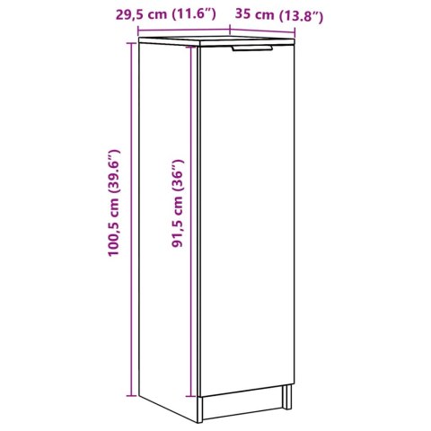  Szafka na buty, stare drewno, 29,5x35x100,5 cm