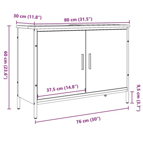  Szafka pod umywalkę, stare drewno, 80x30x60 cm