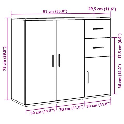  Szafka, stare drewno, 91x29,5x75 cm, materiał drewnopochodny