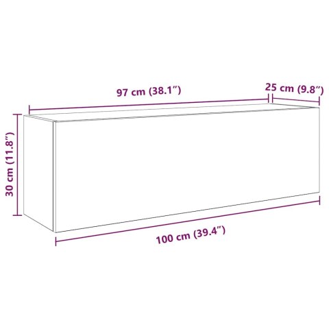  Wisząca szafka łazienkowa, biała, 100x25x30 cm