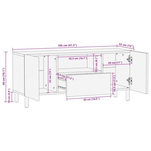  Szafka pod telewizor, czarna, 105x33x46 cm