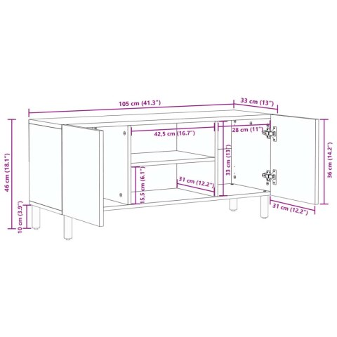  Szafka pod telewizor, czarna, 105x33x46 cm