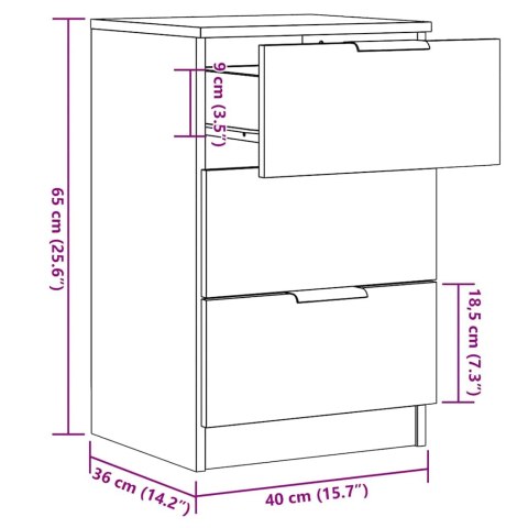  Szafka nocna, stare drewno, 40x36x65cm, materiał drewnopochodny
