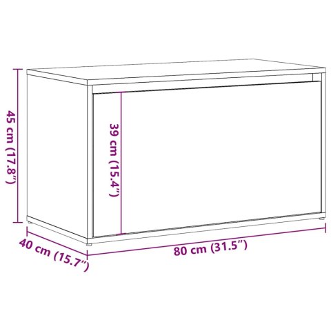  Ławka do holu 80x40x45 cm Stare drewno Drewno klejone