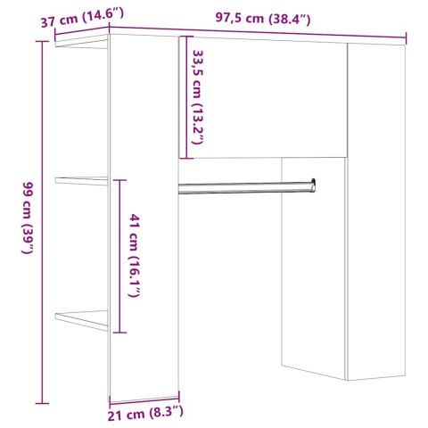  Szafka do przedpokoju Artisan Oak 97,5x37x99 cm Drewno klejone