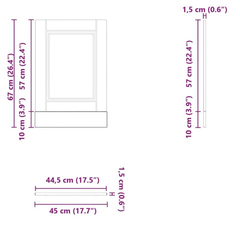  Panel do zmywarki, Porto, czarny, 45x1,5x67 cm