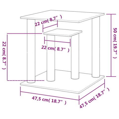  Drapak dla kota z platformami, kremowy, 50 cm