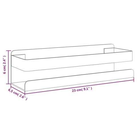  Półka prysznicowa, czarny mat, 23x6,5x6 cm, stal nierdzewna 304