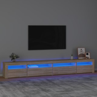  Szafka pod TV z oświetleniem LED, dąb sonoma, 270x35x40 cm