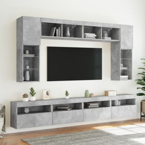  Ścienna szafka TV z LED, szarość betonu, 60x30x40 cm