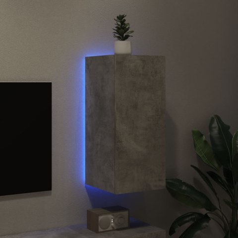  Ścienna szafka TV z LED, szarość betonu, 30,5x35x70 cm