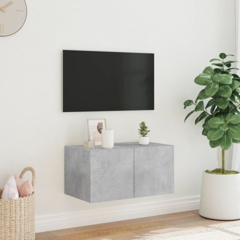  Ścienna szafka TV z LED, szarość betonu, 60x35x31 cm