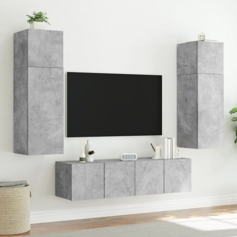  Ścienna szafka TV z LED, szarość betonu, 60x35x31 cm