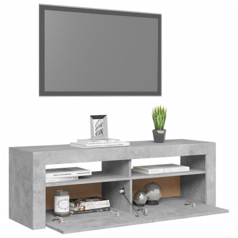  Szafka pod TV z oświetleniem LED, szarość betonu, 120x35x40 cm