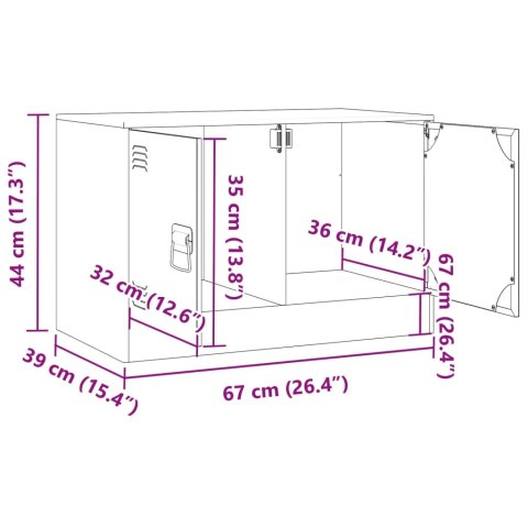  Szafka pod telewizor, czarna, 67x39x44 cm, stalowa