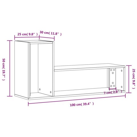  Szafki pod telewizor, 2 szt., białe, 100x30x50 cm