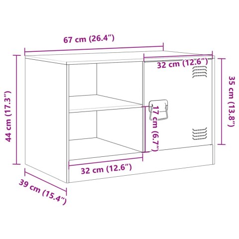  Szafki pod telewizor, 2 szt., czarne, 67x39x44 cm, stalowe