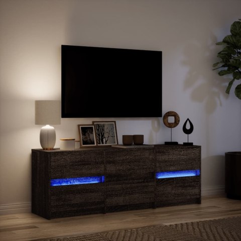  Szafka pod TV z LED, brązowy dąb, 140x34x50 cm