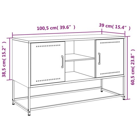  Szafka pod telewizor, czarna, 100,5x39x60,5 cm, stalowa