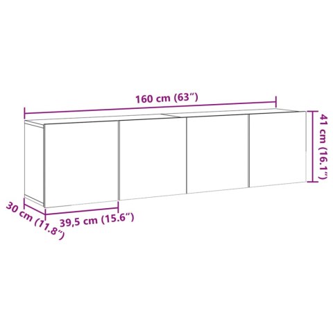  Ścienne szafki TV, 2 szt., stare drewno, 80x30x41 cm