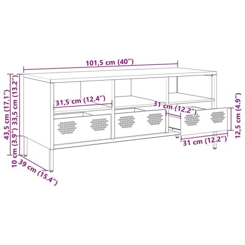  Szafka RTV, czarna, 101,5x39x43,5 cm, stal walcowana na zimno