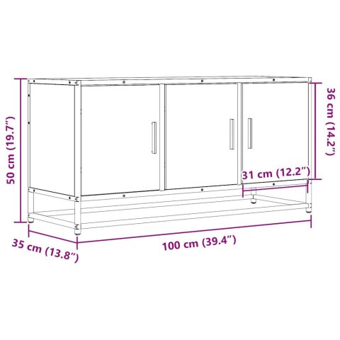  Szafka pod TV, brązowy dąb, 100x35x50 cm