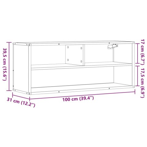  Szafka pod TV, czarna, 100x31x39,5 cm, materiał drewnopochodny