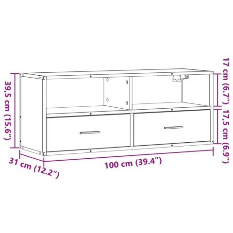  Szafka pod TV, czarna, 100x31x39,5 cm, materiał drewnopochodny