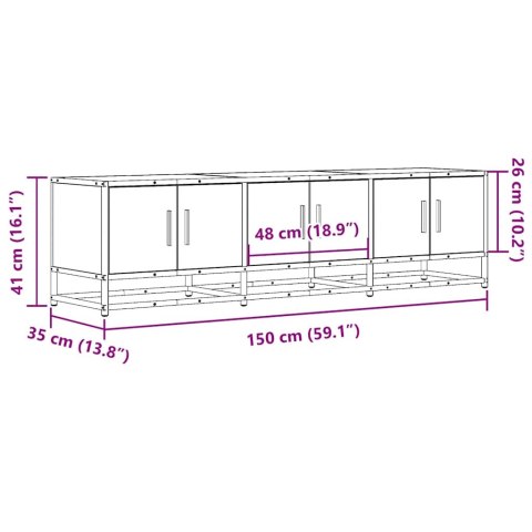  Szafka pod TV, czarna, 150x35x41 cm