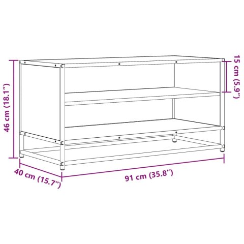  Szafka pod TV, czarna, 91x40x46 cm, materiał drewnopochodny