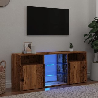  Szafka pod TV z oświetleniem LED, stare drewno, 120x30x50 cm