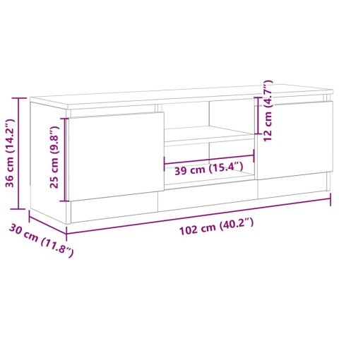  Szafka TV, stare drewno, 102x30x36 cm, materiał drewnopochodny