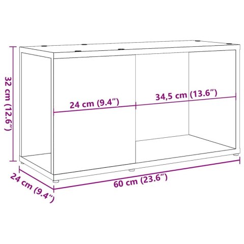  Szafka pod TV, stare drewno, 60x24x32 cm