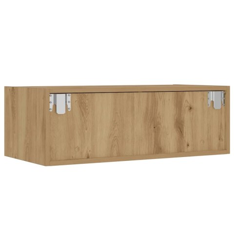  Szafka pod TV z oświetleniem LED, dąb artisan, 75x35,5x25 cm