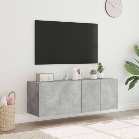  Ścienne szafki TV z LED, 2 szt., szarość betonu, 60x35x41 cm