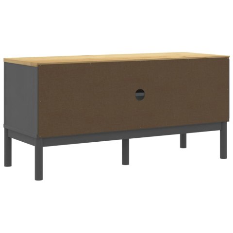  Szafka RTV FLORO, szara, 114x43x55 cm, lite drewno sosnowe