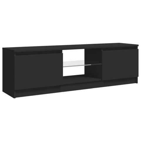  Szafka pod TV z oświetleniem LED, czarna, 120 x 30 x 35,5 cm