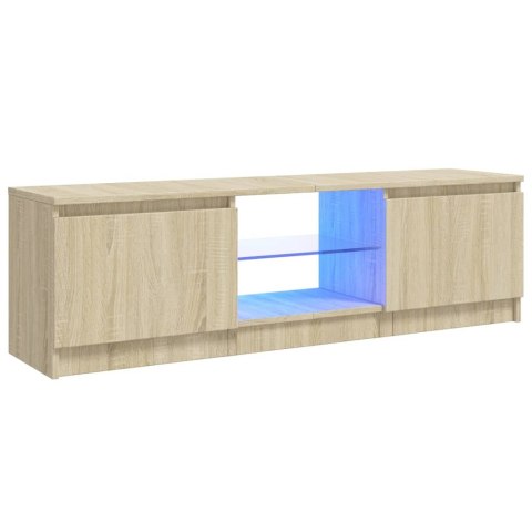  Szafka pod TV z oświetleniem LED, dąb sonoma, 120x30x35,5 cm