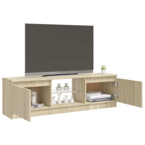  Szafka pod TV z oświetleniem LED, dąb sonoma, 120x30x35,5 cm