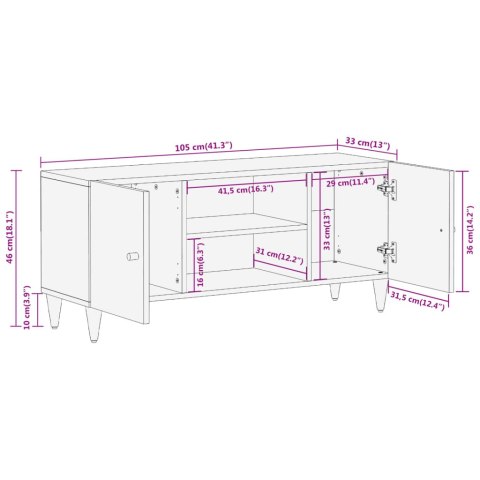  Szafka pod telewizor, 105x33x46 cm, lite drewno mango