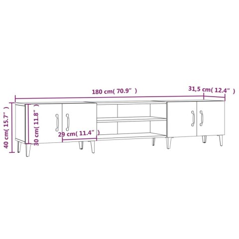  Szafka pod TV, biała, 180x31,5x40 cm, materiał drewnopochodny