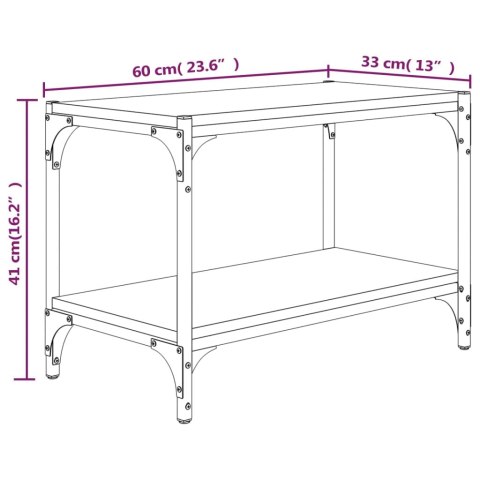  Szafka pod TV, czarna 60x33x41 cm materiał drewnopochodny/stal